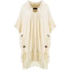Grey Capes & Ponchos Kikidex Poncho Sweater Cozy Knit Lightweight Cape With Hood - Grey