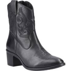 Hush Puppies Ankle Boots Hush Puppies Wynn Leather Heeled Ankle Boots - Black