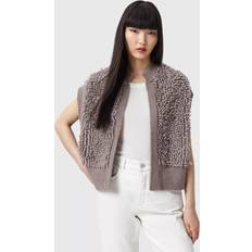 AllSaints Vests AllSaints Elias Chunky Wool Blend Gilet - Taupe Brown