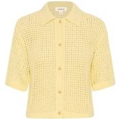 Women - Yellow Cardigans Soaked in Luxury Kathryn Textured Knit Cardigan - Jaune