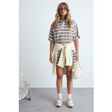 Fitness & Gym Dresses boohoo Stripe Contrast Collar Rugby Polo Dress - Blue