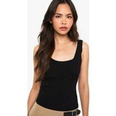 Boohoo Shapewear & Under Garments boohoo Womens Curved Underbust Ruched Bengaline Corset Tops - Black