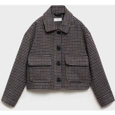 Wool Outerwear Mango Tweed Wool Coat Wine Kids - Wine
