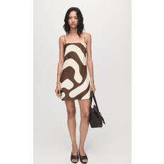 Mango Satin Dresses Mango Printed Satin Dress Woman - Brown