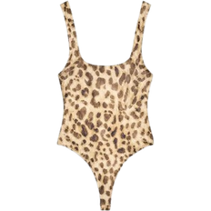 Polyamide Strappy Bodysuit - Leopard