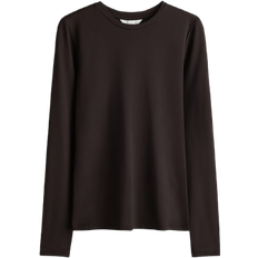 H&M Long Sleeved Microfibre Top - Dark Brown