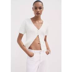 Mango White Outerwear Mango Camila Boucle Jacket