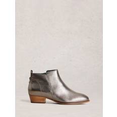 White Stuff Metallic Wide Fit Leather Ankle Boots