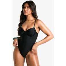Sportswear Garment Swimsuits boohoo Womens Resin Trim Swimsuit - Black