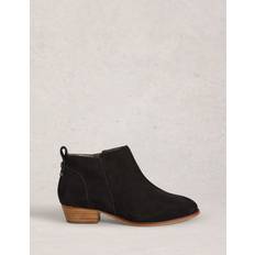 White Stuff Black Wide Fit Suede Ankle Boots