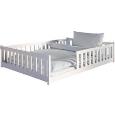 Kinderzimmer Kids Collective Floor Bed White 57.5x81.9"