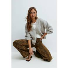 Gina Tricot Cardigans Gina Tricot V Neck Knitted Wool Alpaca Cardigan - Light Grey Melange