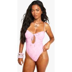 Paisley Swimwear boohoo Paisley Print Underwired Swimsuit - Pink