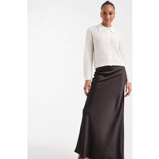 Vero Moda Tall Satin Bias Midi Skirt - Chocolate