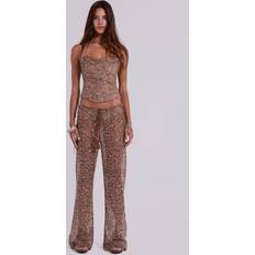 Deva Sequin Knit Trousers - Sand
