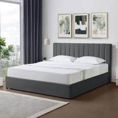 Evelynne Fabric 180cm Ottoman Bed Frame Dark Grey