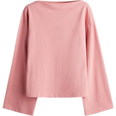 H&M Boat-neck Cotton Top - Pink
