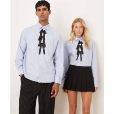Unisex Shirts Sister Jane Unisex Tripple Bow Detail Shirt - Blue