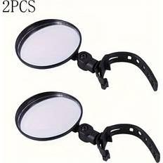 Cykelspeglar Temu Set Of 2 Black Pvc Adjustable Bike Rearview Mirrors