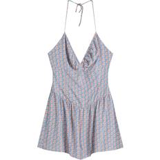 Beige Jumpsuits & Overalls Bershka - Blå og lyserød jumpsuit med stropper