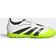 White Football Shoes Children's Shoes adidas Junior Predator Club Hook Loop Astro Turf Football Boots - White