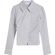 Bershka Dame Bluser Bershka Bluse grå / hvid
