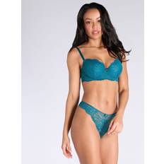 Blue Emma Floral Lace Thong