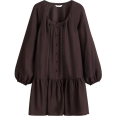 H&M Button Front Tunic Dress - Dark Brown