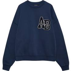 Miles Oversized Sweatshirt Letterman - Washed Navy
