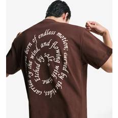 Bershka Bruna T-shirts Bershka Brun T-Shirt Med Korta Ärmar Och Tryck - Brown