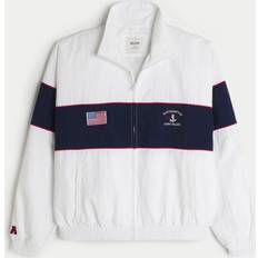 Americana Motif Zip Through Track Jacket - White