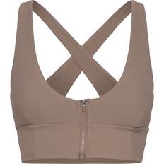 Dragkedja - Sport-BH:ar aim'n Ribbed Performance Zipped Bra Träningskläder Dam - Brun