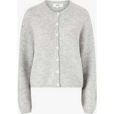 Gina Tricot Cardigans Gina Tricot Crew Neck Knitted Wool Alpaca Cardigan - Light Grey Melange
