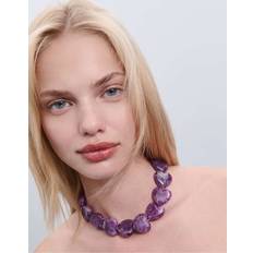 Purple Necklaces Stradivarius Maxi Heart Necklace Lilac Purple