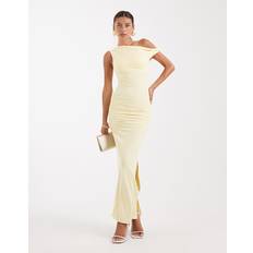 Women - Yellow Dresses New Look Fallen Shoulder Maxi Dress - Light Yellow