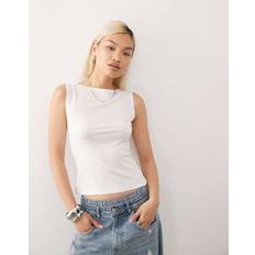 Weekday Annie Superblød Tanktop Med Bådudskæring - Hvid
