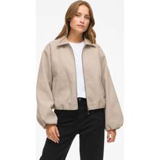 Bomber Jackets Vila Textured Clean Bomber Jacket - Natural Melange