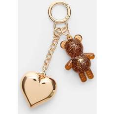 Brown Charms & Pendants Stradivarius Metallic Bear Charm Bronze - Brown