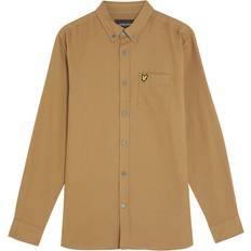 Men - V-Neck Shirts Lyle & Scott Ls Woven Plain Flannel Shirt Brown