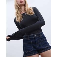 Stradivarius Long Sleeve Polyamide Bodysuit - Black