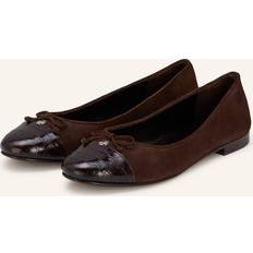 Tory Burch Brown Ballerinas Tory Burch Cap-Toe Ballet
