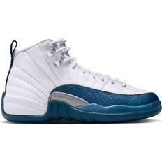 Barnskor Jordan 12 GS Trainers - White French Blue Metallic Silver