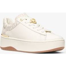 Michael Kors Trainers Michael Kors Leather Signature Logo Trainers - Natural