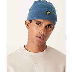 Lyle & Scott Blåa Mössor Lyle & Scott Headwear Cotton Merino Beanie Deep Water Blue