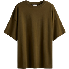 H&M Oversized T-shirt - Dark Khaki Green