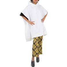 Burberry Capes & Ponchos Burberry EKD Motif Cotton Jacquard Poncho - White