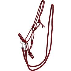 Red Horse Halters QHP Rope Halter With Reins For Horse - Rouge