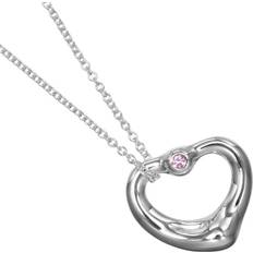 Safirer Halsband Tiffany & Co. Förägt Öppet Hjärta Hängsmycke Halsband One Size