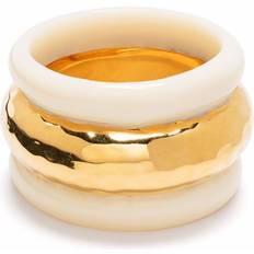 Nazca Band Ring Gold Plated Brass Resin