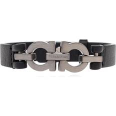 Double Gancini Bracelet Ganpelle Leather - Black